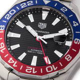 Tag Heuer Aquaracer GMT Caliber 7 Pepsi Black Dial Silver Steel Strap Watch for Men - WAY201F.BA0927 Buy Now By Tag Heuer