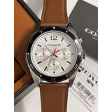 Coach Sullivan Chronograph White Dial Brown Leather Strap Watch for Men - 14602057 Buy Now By Coach