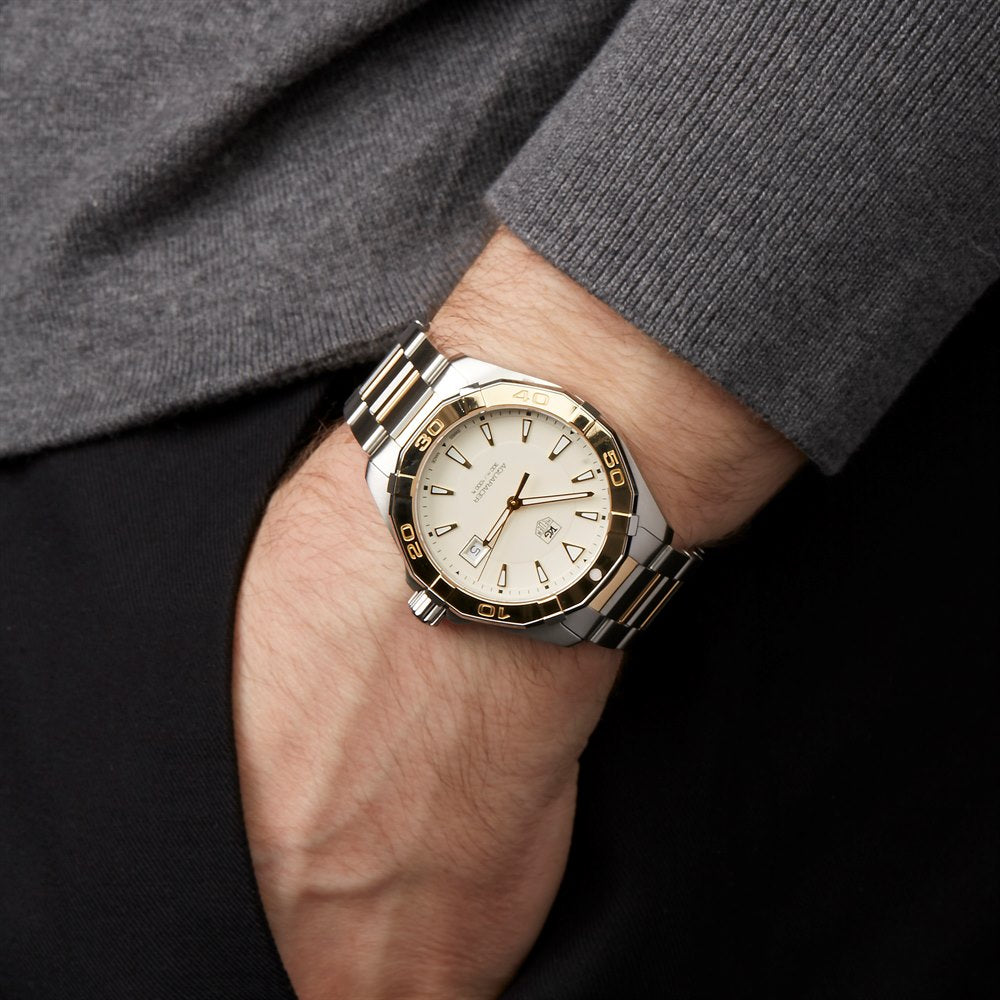 Tag Heuer Aquaracer Automatic White Dial Two Tone Steel Strap Watch for Men - WAY2151.BD0912 Buy Now By Tag Heuer