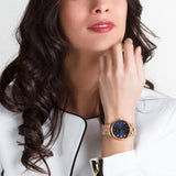 Marc Jacobs Baker Blue Dial Rose Gold Steel Strap Watch for Women - MBM3330 Buy Now By Marc Jacobs