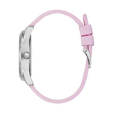 Guess Crush Crystals Silver Dial Pink Rubber Strap Watch for Women - W1223L1 Buy Now By Guess