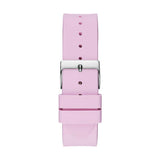 Guess Crush Crystals Silver Dial Pink Rubber Strap Watch for Women - W1223L1 Buy Now By Guess