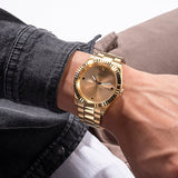 Guess Connoisseur Analog Gold Dial Gold Steel Strap Watch For Men - GW0542G2 Buy Now By Guess