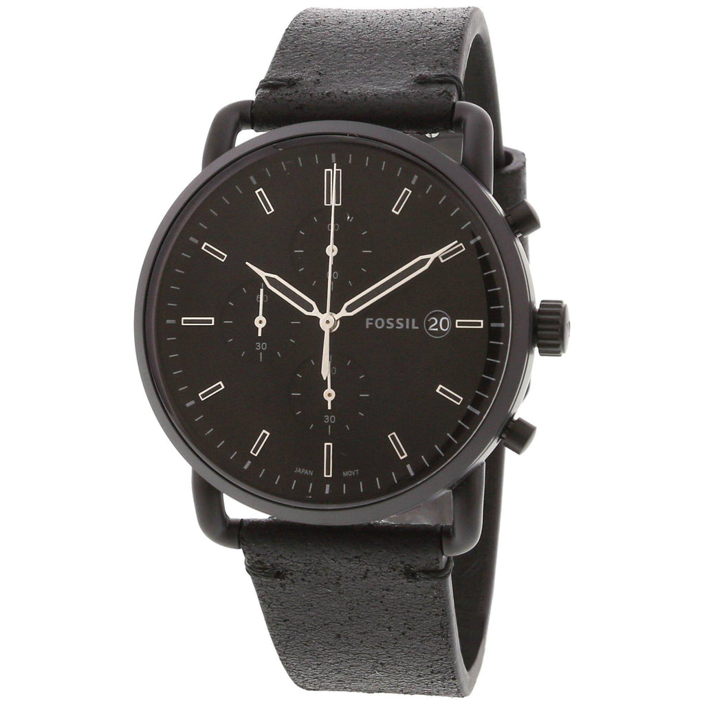 Fossil Commuter Black Dial Black Leather Strap Watch for for Men - FS5504 Buy Now By Fossil