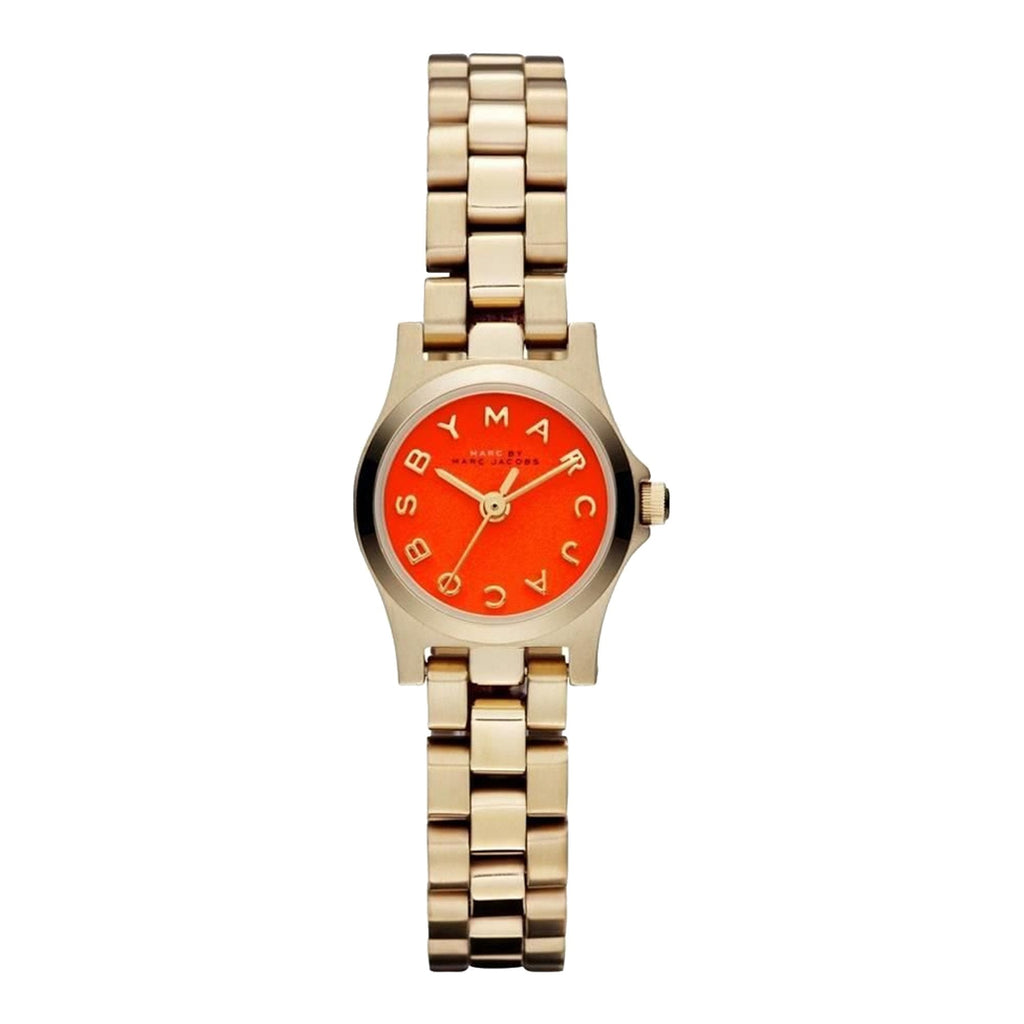 Marc Jacobs Henry Dinky Red Dial Gold Steel Strap Watch for Women - MBM3202 Buy Now By Marc Jacobs