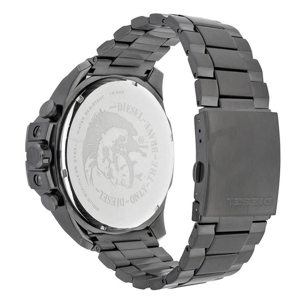 Diesel Mega Chief Chronograph Grey Dial Grey Steel Strap Watch for Men - DZ4282 Buy Now By Diesel