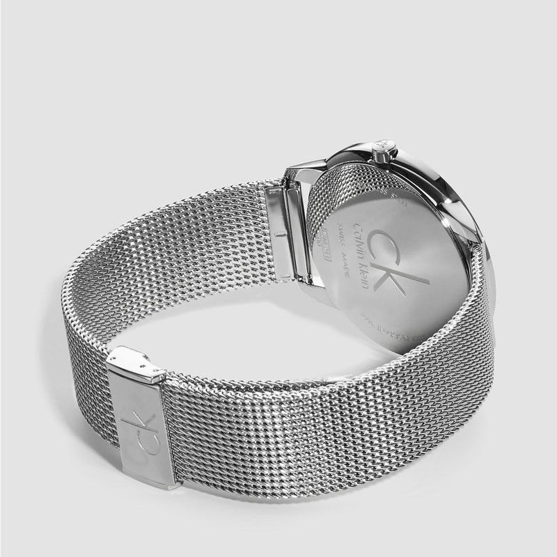 Calvin Klein Minimal White Dial Silver Mesh Bracelet Watch for Men - K3M2112Y Buy Now By Calvin Klein