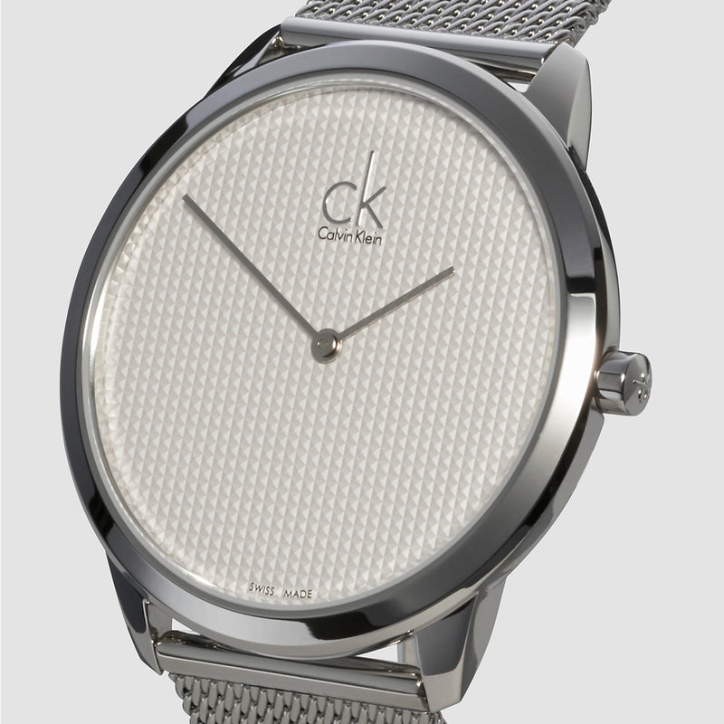 Calvin Klein Minimal White Dial Silver Mesh Bracelet Watch for Men - K3M2112Y Buy Now By Calvin Klein