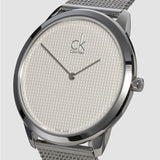 Calvin Klein Minimal White Dial Silver Mesh Bracelet Watch for Men - K3M2112Y Buy Now By Calvin Klein