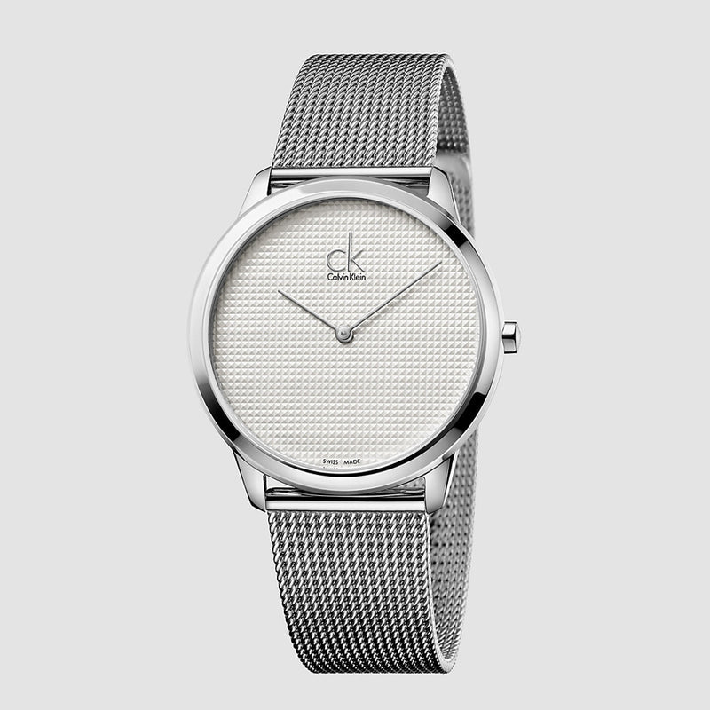 Calvin Klein Minimal White Dial Silver Mesh Bracelet Watch for Men - K3M2112Y Buy Now By Calvin Klein