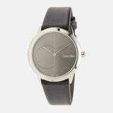 Calvin Klein Minimal Grey Dial Black Leather Strap Watch for Men - K3M221C3 Buy Now By Calvin Klein