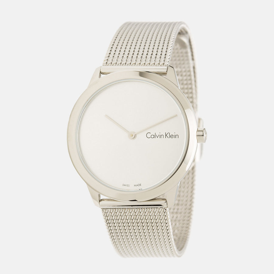 Calvin Klein Minimal SIlver Dial Silver Mesh Bracelet Watch for Women - K3M221Y6 Buy Now By Calvin Klein