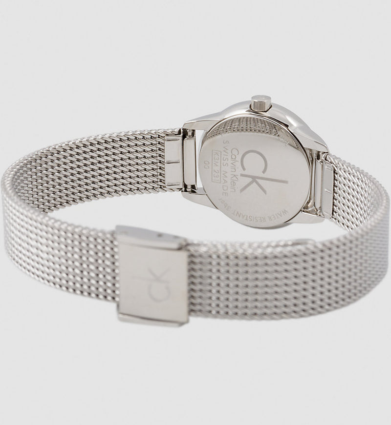 Calvin Klein Minimal Grey Dial Silver Mesh Bracelet Watch for Women - K3M23124 Buy Now By Calvin Klein