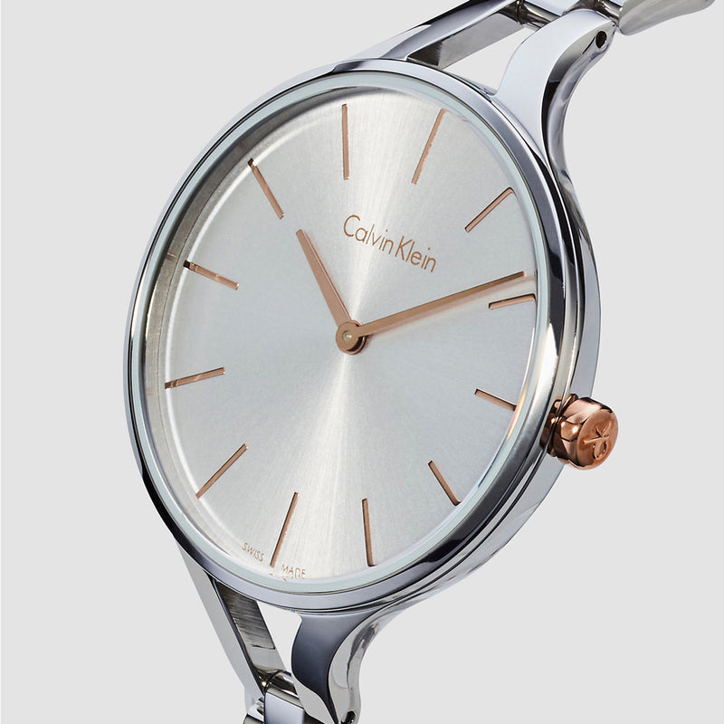 Calvin Klein Graphic Silver Dial Silver Steel Strap Watch for Women - K7E23B46 Buy Now By Calvin Klein