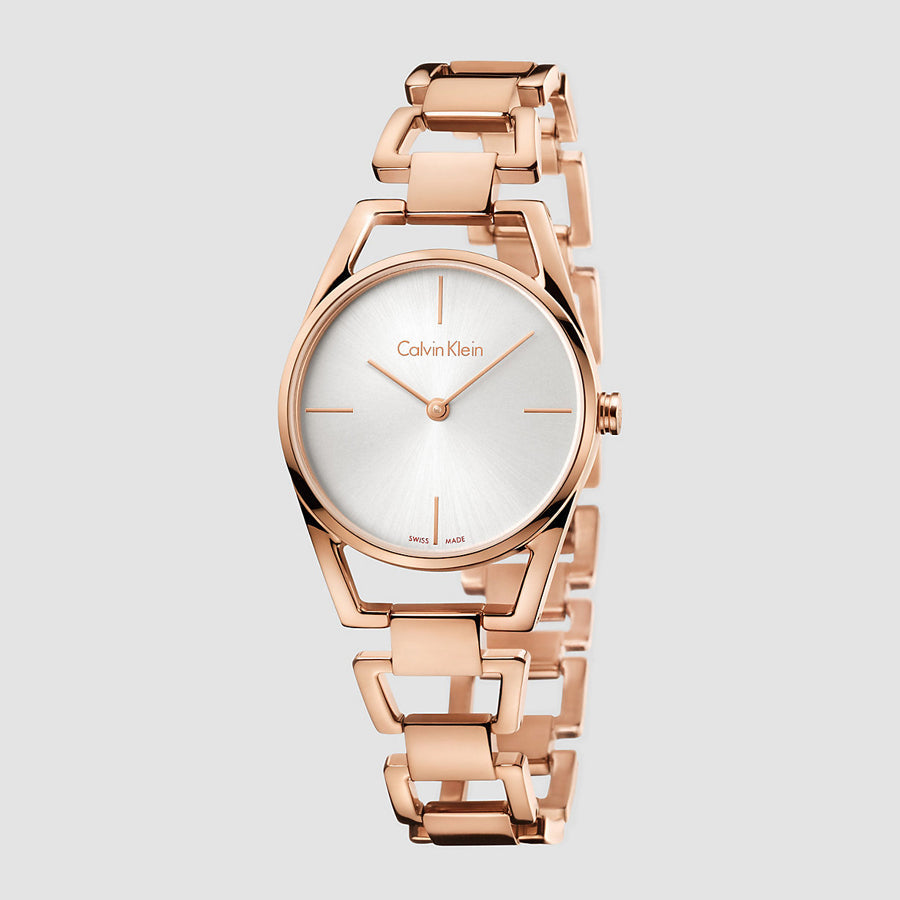 Calvin Klein Dainty White Dial Rose Gold Steel Strap Watch for Women - K7L23646 Buy Now By Calvin Klein