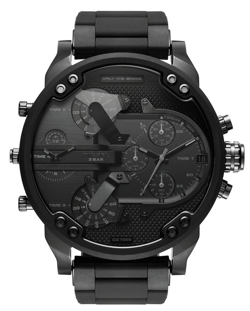 Diesel Mr Daddy 2.0 Chronograph Black Dial Black Steel Strap Watch For Men - DZ7396 Buy Now By Diesel