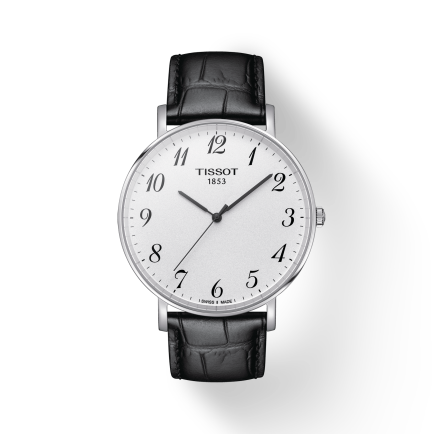 Tissot Everytime Large White Dial Black Leather Strap Watch For Men - T109.610.16.032.00 Buy Now By Tissot