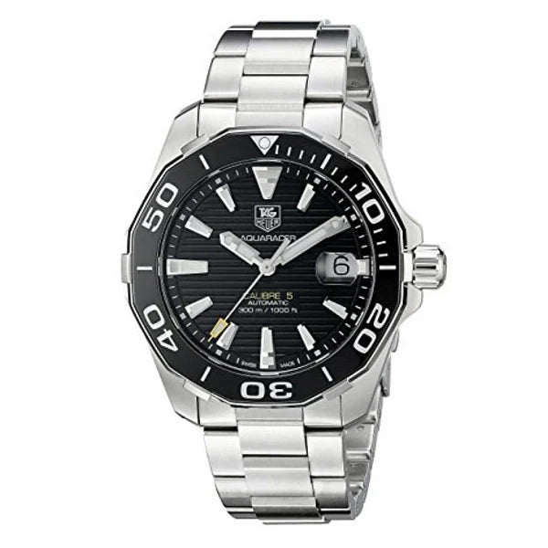 Tag Heuer Aquaracer Automatic Black Dial Silver Steel Strap Watch for Men - WAY211A.BA0928 Buy Now By Tag Heuer
