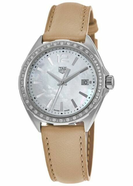 Tag Heuer Formula 1 Quartz Diamonds Mother of Pearl Dial Beige Leather Strap Watch for Women - WBJ131A.FC8254 Buy Now By Tag Heuer