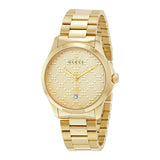 Gucci G Timeless Gold Dial Gold Steel Strap Unisex Watch - YA126461 Buy Now By Gucci
