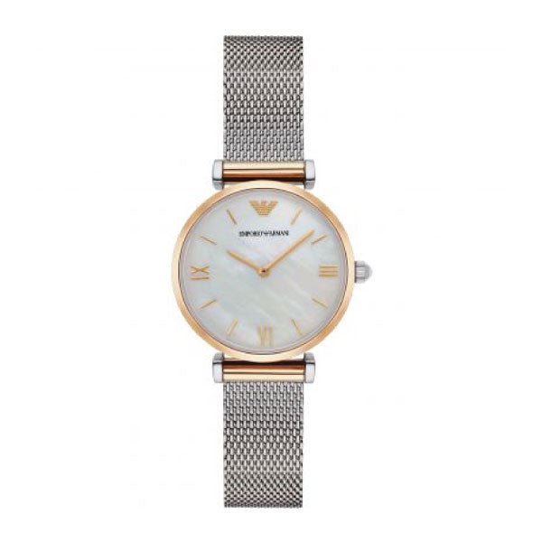 Emporio Armani Gianni T Bar Mother of Pearl Dial Silver Mesh Bracelet Watch For Women - AR2068 Buy Now By Emporio Armani