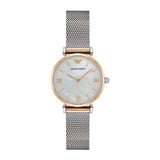 Emporio Armani Gianni T Bar Mother of Pearl Dial Silver Mesh Bracelet Watch For Women - AR2068 Buy Now By Emporio Armani