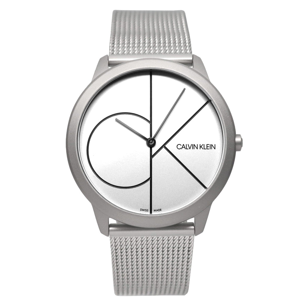 Calvin Klein Minimal White Dial Silver Mesh Bracelet Watch for Men - K3M5115X Buy Now By Calvin Klein