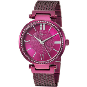 Guess Soho Pink Dial Pink Mesh Bracelet Watch For Women - W0638L6 Buy Now By Guess