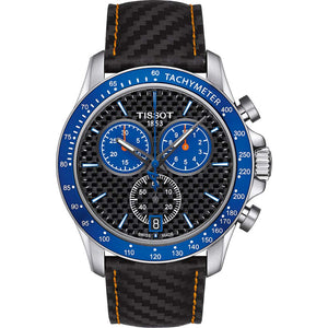 Tissot V8 Alpine Carbon Chronograph Black Dial Black Leather Strap Watch For Men - T106.417.16.201.00 Buy Now By Tissot