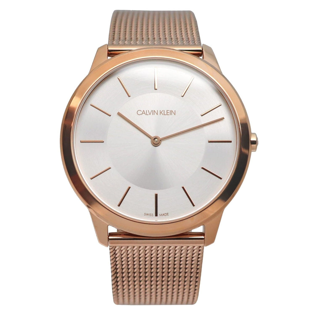 Calvin Klein Minimal White Dial Rose Gold Mesh Bracelet Watch for Men - K3M21626 Buy Now By Calvin Klein