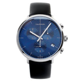 Calvin Klein High Noon Chronograph Blue Dial Black Leather Strap Watch for Men - K8M271CN Buy Now By Calvin Klein