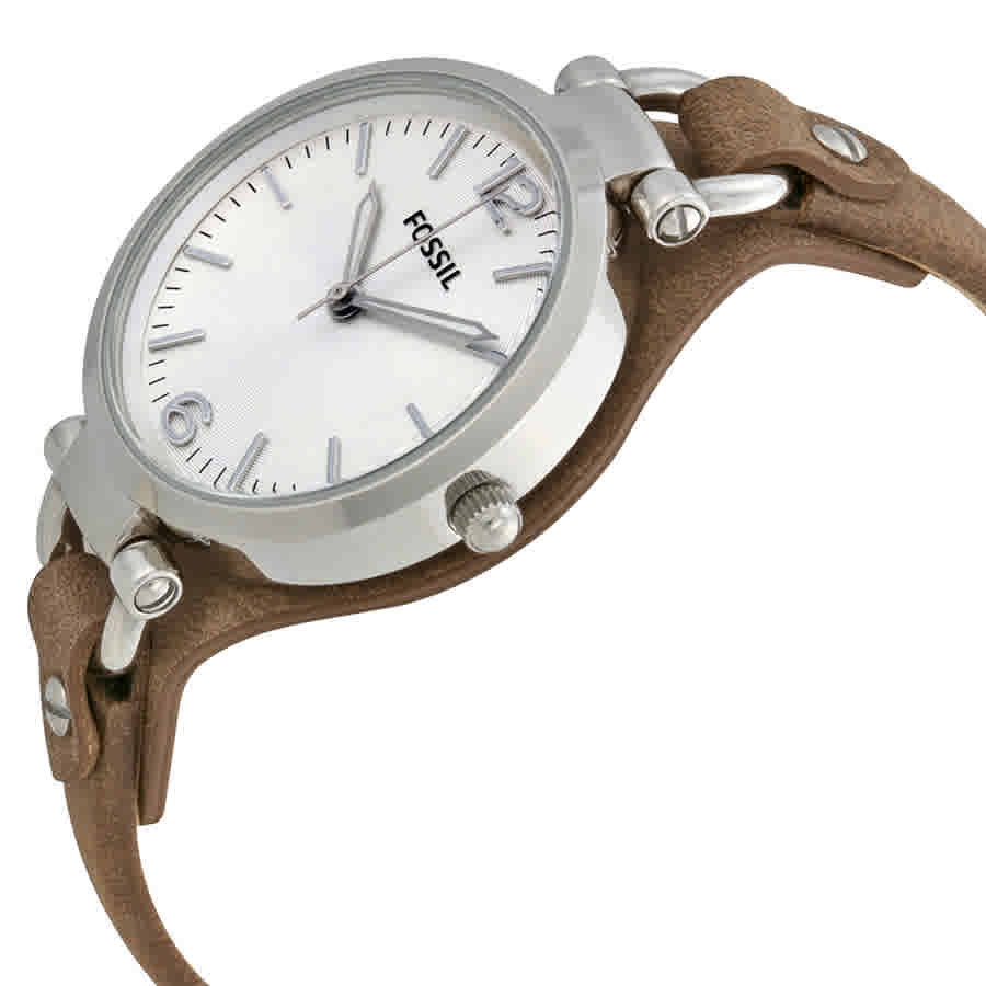 Fossil Georgia White Dial Brown Leather Strap Watch for Women - ES3060 Buy Now By Fossil