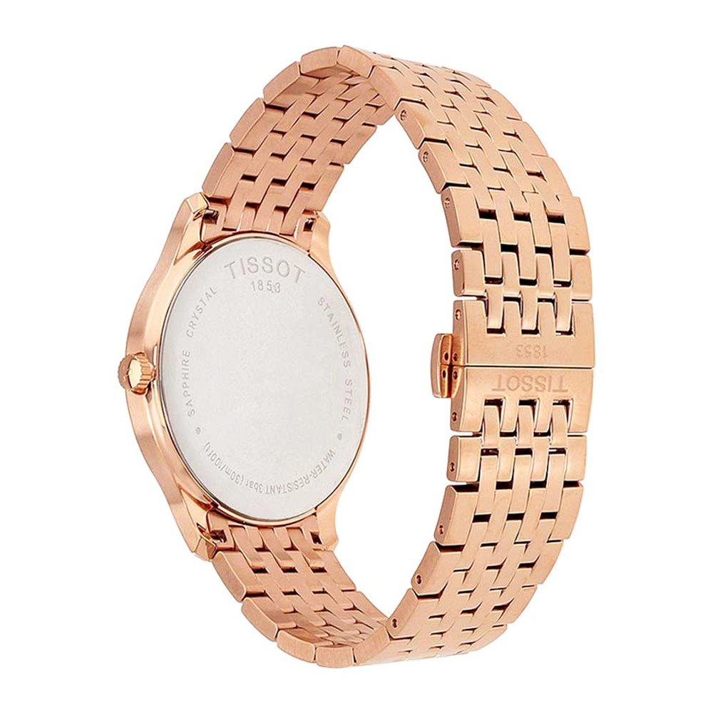 Tissot T Classic Tradition White Dial Rose Gold Steel Strap Watch For Women - T063.610.33.038.00 Buy Now By Tissot