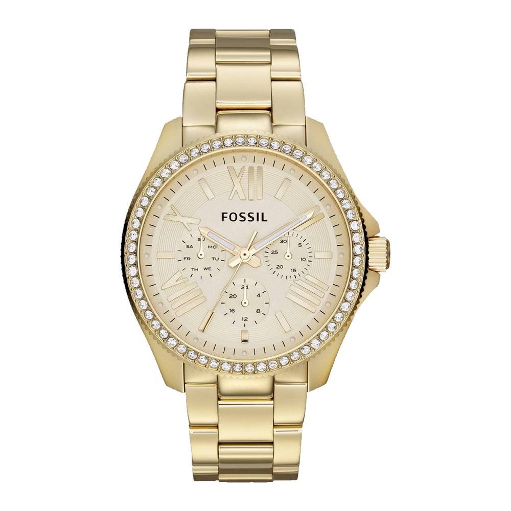 Fossil Stella Multifunction Gold Dial Gold Steel Strap Watch for Women - ES3589 Buy Now By Fossil