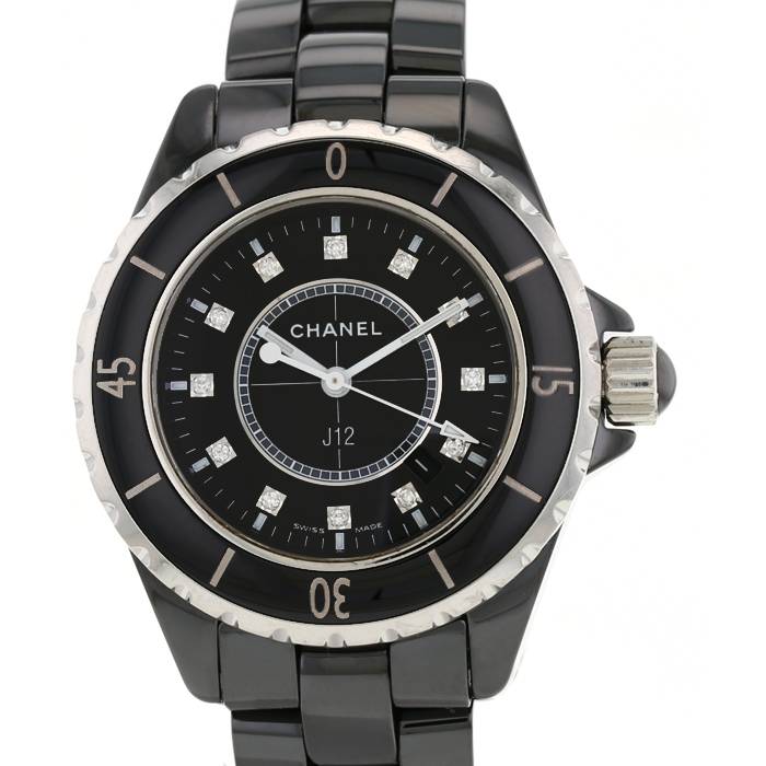 Chanel J12 Quartz Diamonds Black Dial Black Steel Strap Watch for Women - J12 H1625 Buy Now By Chanel
