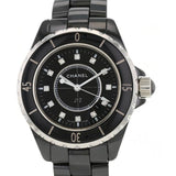 Chanel J12 Quartz Diamonds Black Dial Black Steel Strap Watch for Women - J12 H1625 Buy Now By Chanel