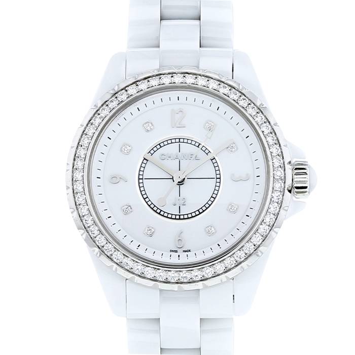 Chanel J12 Quartz Diamonds White Dial White Steel Strap Watch for Women - J12 H3110 Buy Now By Chanel