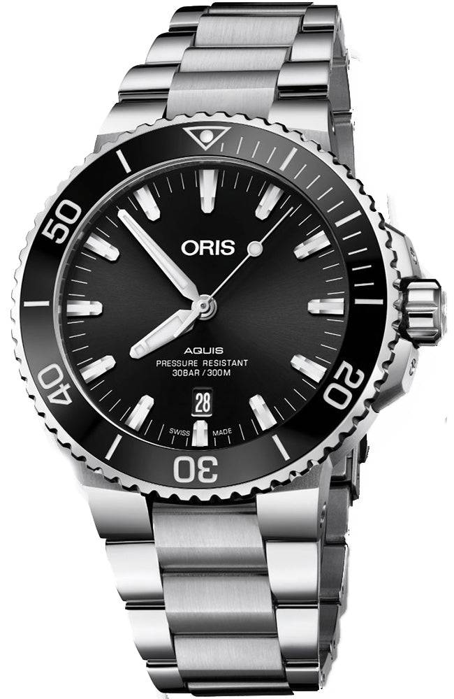 Oris Aquis Date Black Dial Silver Steel Strap Watch for Men - 0173377304134-0782405PEB Buy Now By Oris