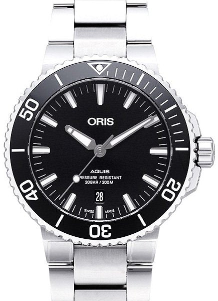 Oris Aquis Date Black Dial Silver Steel Strap Watch for Men - 0173377304134-0782405PEB Buy Now By Oris