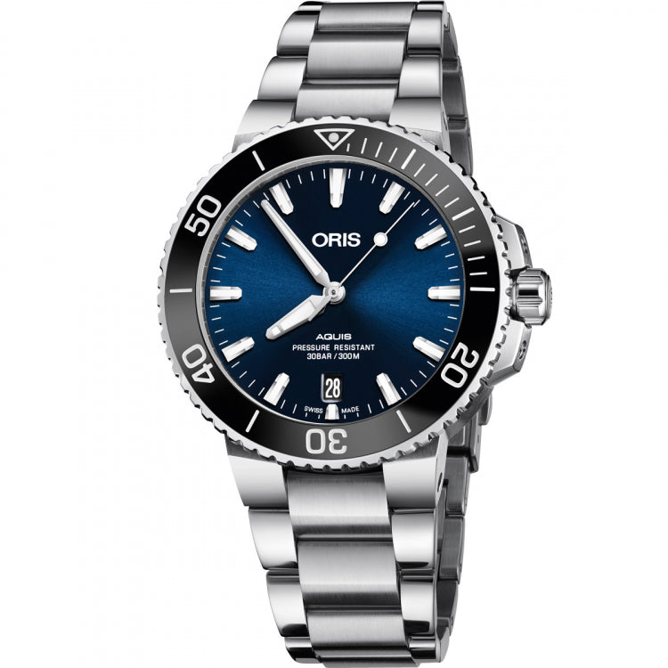 Oris Aquis Date Blue Dial Silver Steel Strap Watch for Men - 0173377304135-0782405PEB Buy Now By Oris