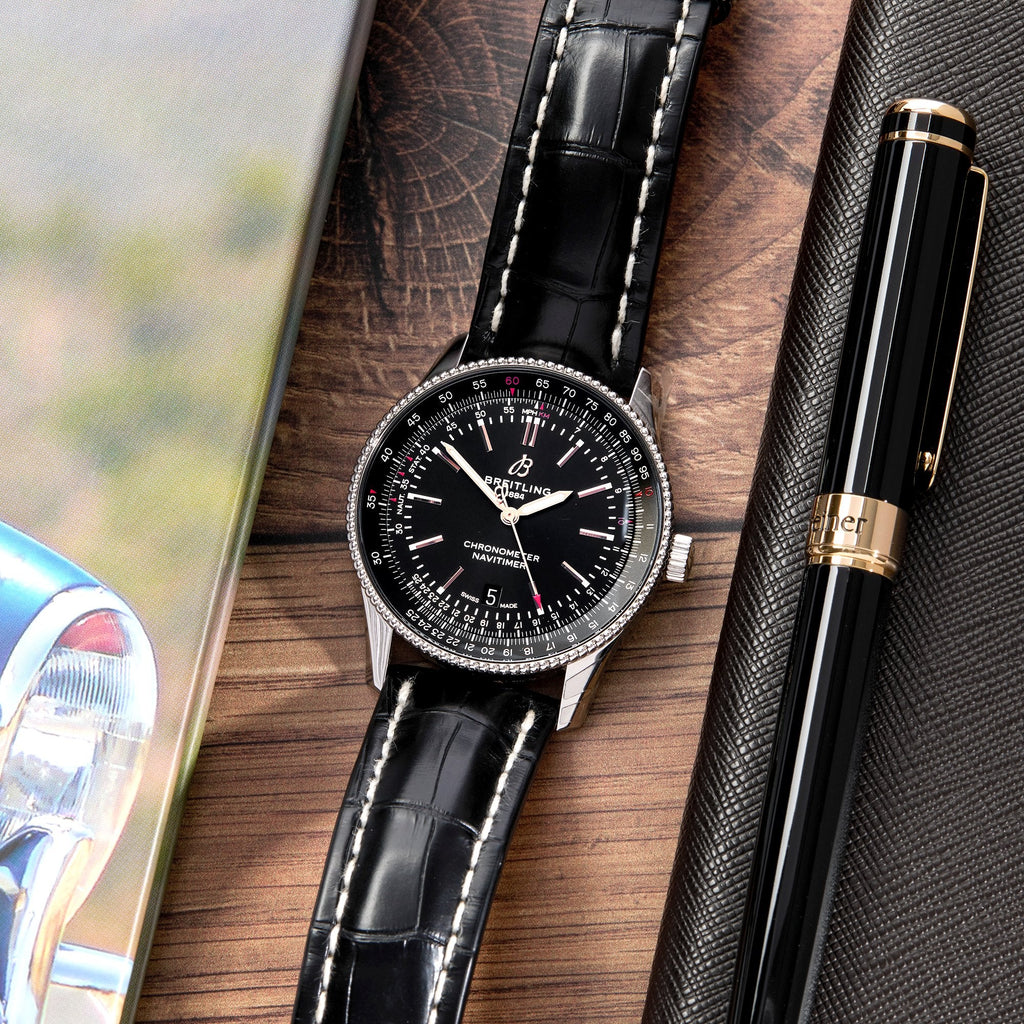 Breitling Navitimer Automatic 38mm Black Dial Black Leather Strap Mens Watch - A17325241B1P1 Buy Now By Breitling