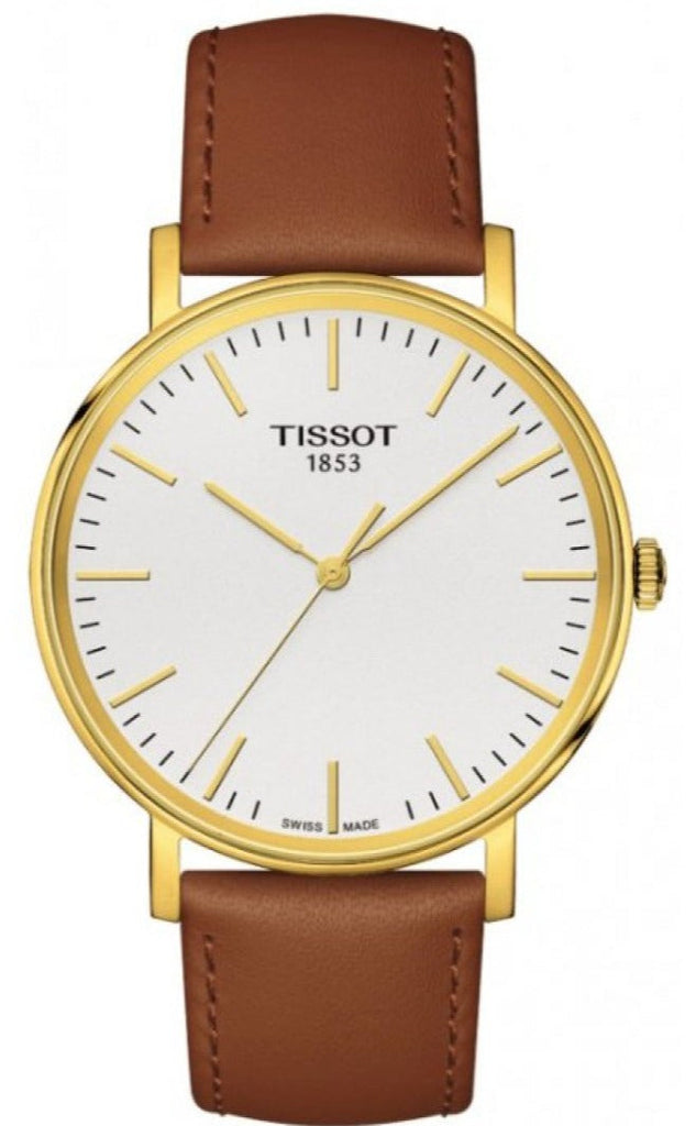 Tissot T Classic Everytime White Dial Brown Leather Strap Watch For Men - T109.410.36.031.00 Buy Now By Tissot