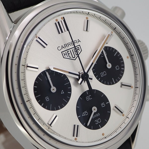 Tag Heuer Carrera Chronograph 60th Anniversary Silver Dial Black Leather Strap Watch for Men - CBK221H.FC8317 Buy Now By Tag Heuer