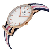 Daniel Wellington Classic South Hampton White Dial Two Tone Nylon Strap Watch For Women - DW00100034 Buy Now By Daniel Wellington