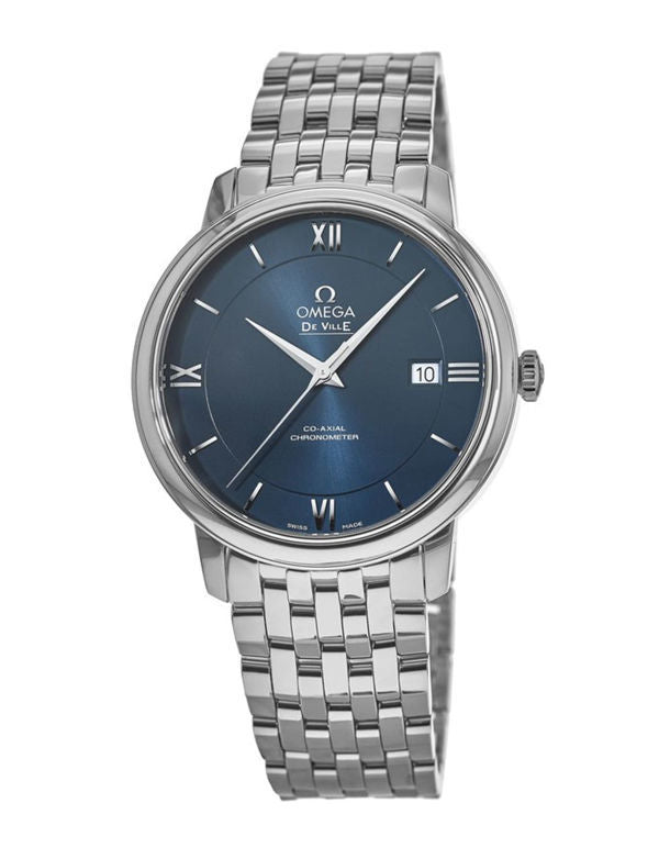 Omega De Ville Prestige Co-Axial Orbis Blue Dial Silver Steel Strap Watch for Men - 424.10.40.20.03.001 Buy Now By Omega