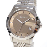 Gucci G Timeless Brown Dial Silver Steel Strap Watch For Men - YA126406 Buy Now By Gucci