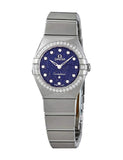 Omega Constellation Manhattan Quartz Diamonds Blue Dial Silver Steel Strap Watch for Women - 131.15.25.60.53.001 Buy Now By Omega