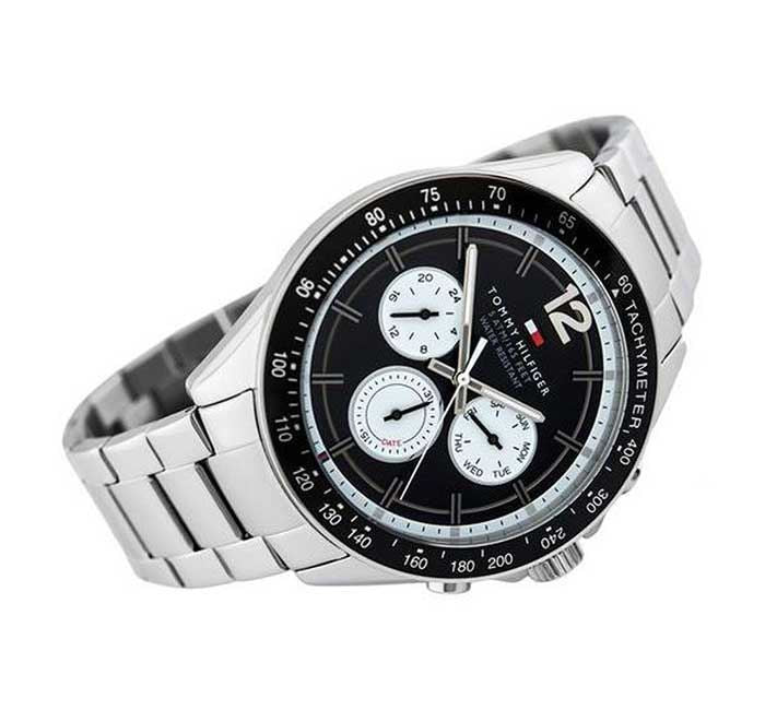 Tommy Hilfiger Luke Quartz Black Dial Silver Steel Strap Watch for Men - 1791120 Buy Now By Tommy Hilfiger