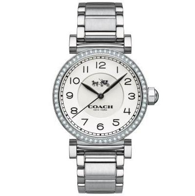 Coach Madison White Dial Silver Steel Strap Watch for Women - 14502396 Buy Now By Coach