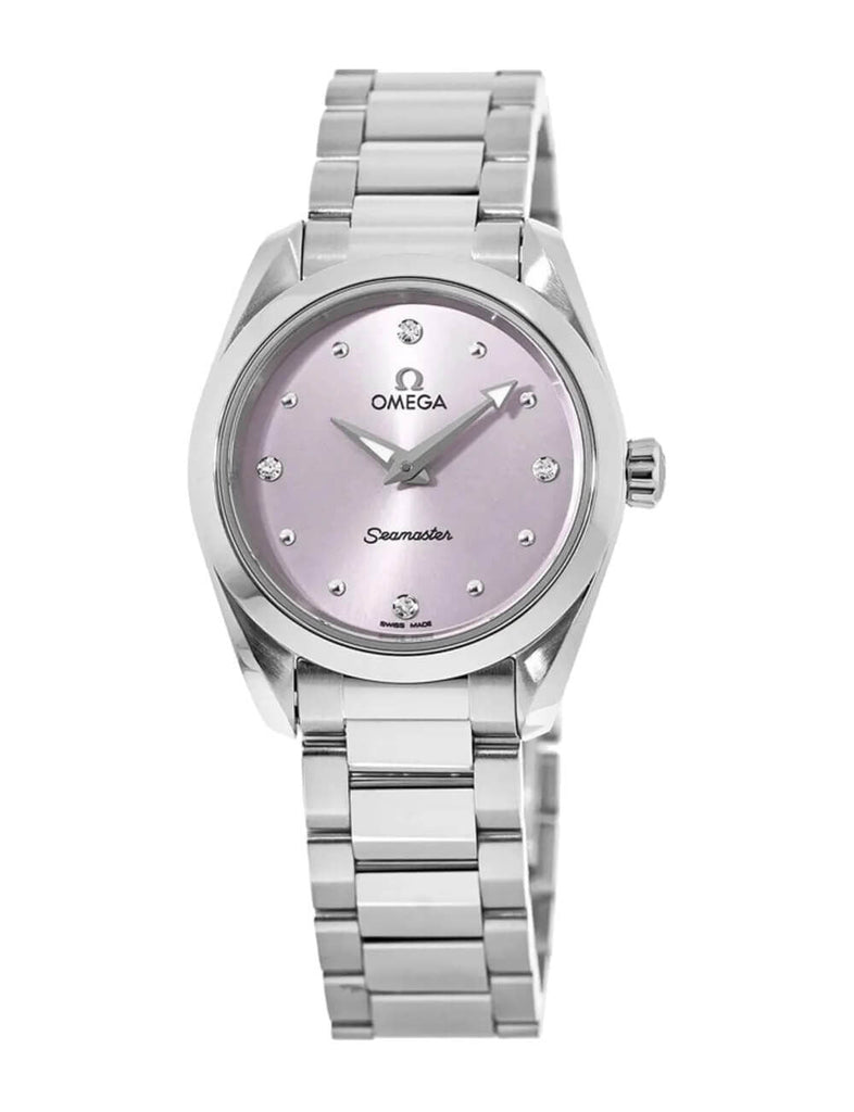 Omega Seamaster Aqua Terra Quartz Purple Dial Silver Steel Strap Watch for Women - 220.10.28.60.60.001 Buy Now By Omega